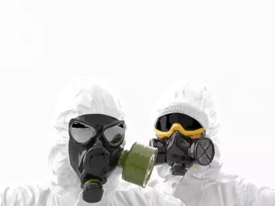 000343 Disinfector in Protective Suit T pose 0329 Low-poly 3D model