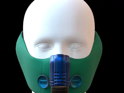 Gas mask helmet 3d model scifi Low-poly  Low-poly 3D model 326