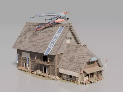 Traditional Japanese House 12 3D model