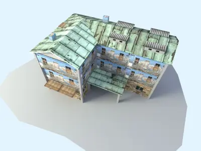 town house Low-poly 3D model