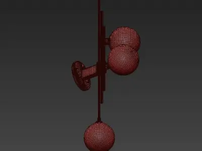 MATEL three balls hanging from pole 3D model