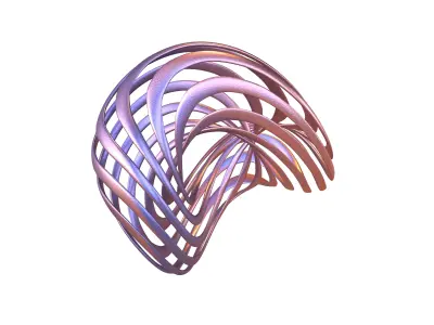 Abstract Ring Sphere v1 005 Low-poly 3D model