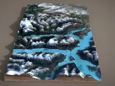 Mountain landscape 3D model 10