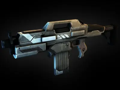 FPS Battle Riffle Low-poly 3D model