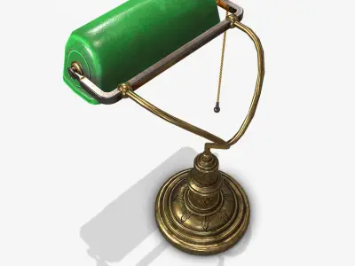 Antique table lamp Low-poly 3D model