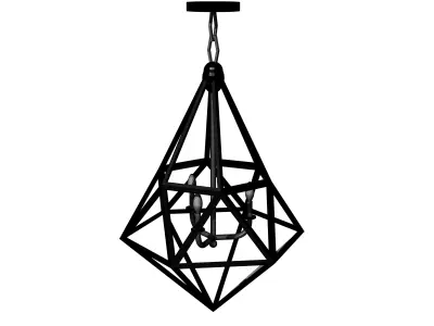 Ceiling hung triangulated metal light fixture modern Low-poly 3D model