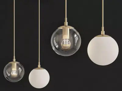 Modo Mono Pendant Brass  Clear Glass 3d model Low-poly 3D model