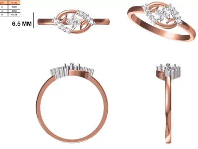 Ladies-Elegant Stone Rings For Womens 6 3D print model