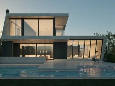 Exterior House Scene 3 - Marble House 3D model