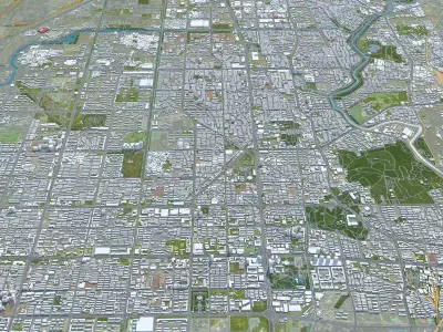Tangshan Hebei China 60km Low-poly 3D model