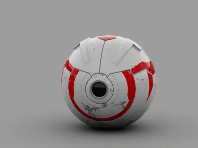 Ball robot rigged - animated character 3D model