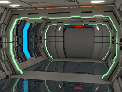 Sci Fi Corridor 3D model 95
