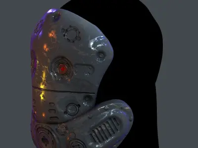 Gas mask helmet scifi Low-poly character art game space  Low-poly 3D model 3