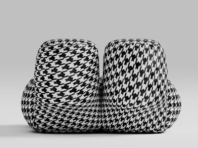 Single furniture Low-poly 3D model