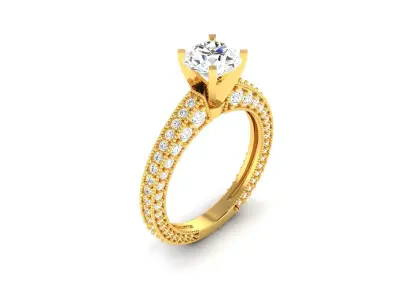 Solitaire Wedding Engagement Women Ring 3D print model get