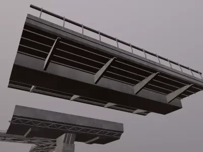 Sci Fi Road And Shop Low-poly 3D model