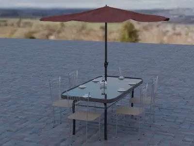 3d model of a stalik with an umbrella 3D model