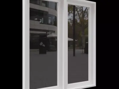 Aluminium Double Windows 3D model