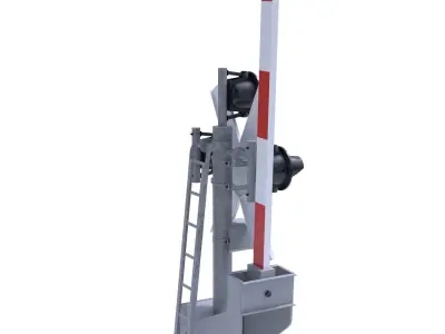 Rail Crossing Traffic Light 2 3D model