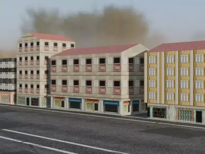 City Buildings Pack  Modular Urban Architecture Set Low-poly 3D model