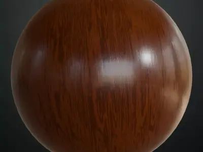 Dark Mahogany Veneer Grain PBR Seamless Texture