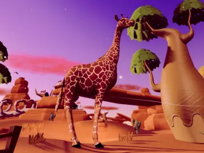 Cartoon Style African Themed Pack Unity URP Low-poly 3D model