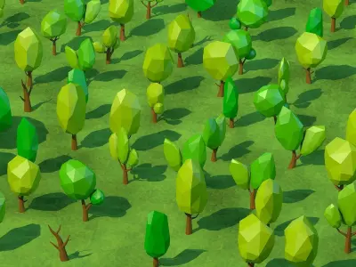 Low Poly Cartoon Tree Pack Low-poly 3D model