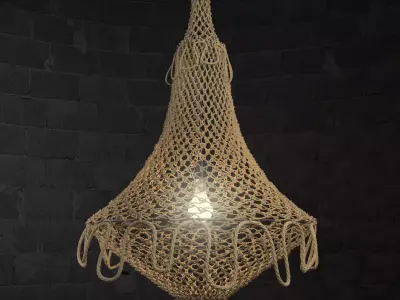 NATURAL JUTE HANGING CHANDELIER 3D model