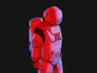 PS1 PSX low poly astronaut Low-poly 3D model