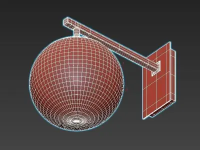 BALTIMORE gold sphere wall light 3D model