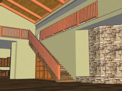 Heated Shop With Living Space 3D model