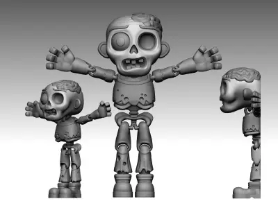 Flexi Zombie 3D Printable Articulated Halloween Toy 3D print model