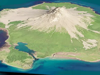 Augustine island full 3D model terrain 3D model