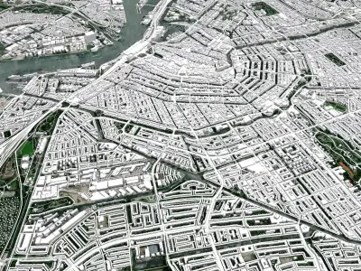 Cityscape Amsterdam Netherland 3D model