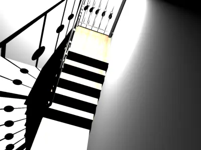 Wooden stairs  Free 3D model