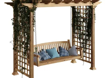 Garden swing pergola 3D model