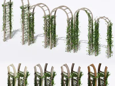 Garden arches three 3D model