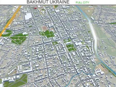 Bakhmut Ukraine Low-poly 3D model