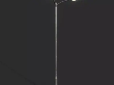 Double Highway Light 1 Low-poly 3D model