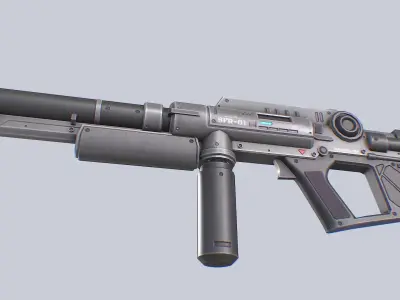 Scifi rifle Low-poly 3D model