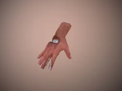 Robotic human hand cyborg rigged Low-poly 3D model