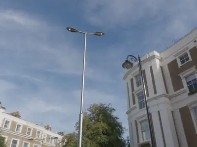 Sci-Fi Street Light 14 version 7 5m with pole 2 Low-poly 3D model