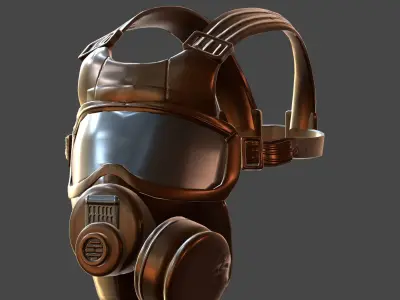 Gas mask helmet 3d model scifi Low-poly  Low-poly 3D model 288