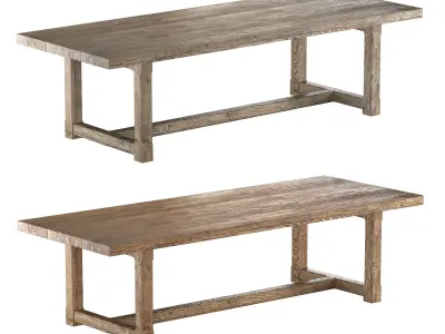 CAYDEN CAMPAIGN RECTANGULAR EXTENSION DINING TABLE 3D model