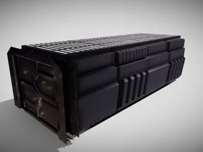 Tile-able Sci-Fi Corridor Low-poly 3D model