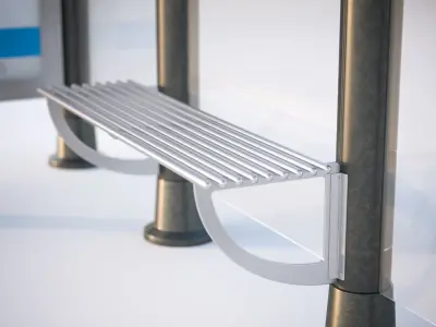 Bus stop with information board 3D model