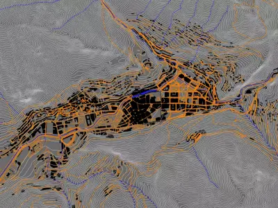 Andorra City Topography and 3D City Model Free 3D print model