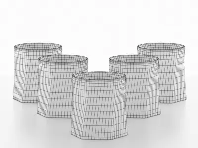 Whiskey glass with a five-pointed base Low-poly 3D model