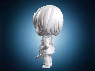 Makoto Yuki Chibi Style Figure With Sword 3D print model