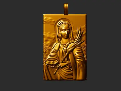 Santa Lucia - Saint Lucy - Santa Luzia icon pendant medallion  3D print model